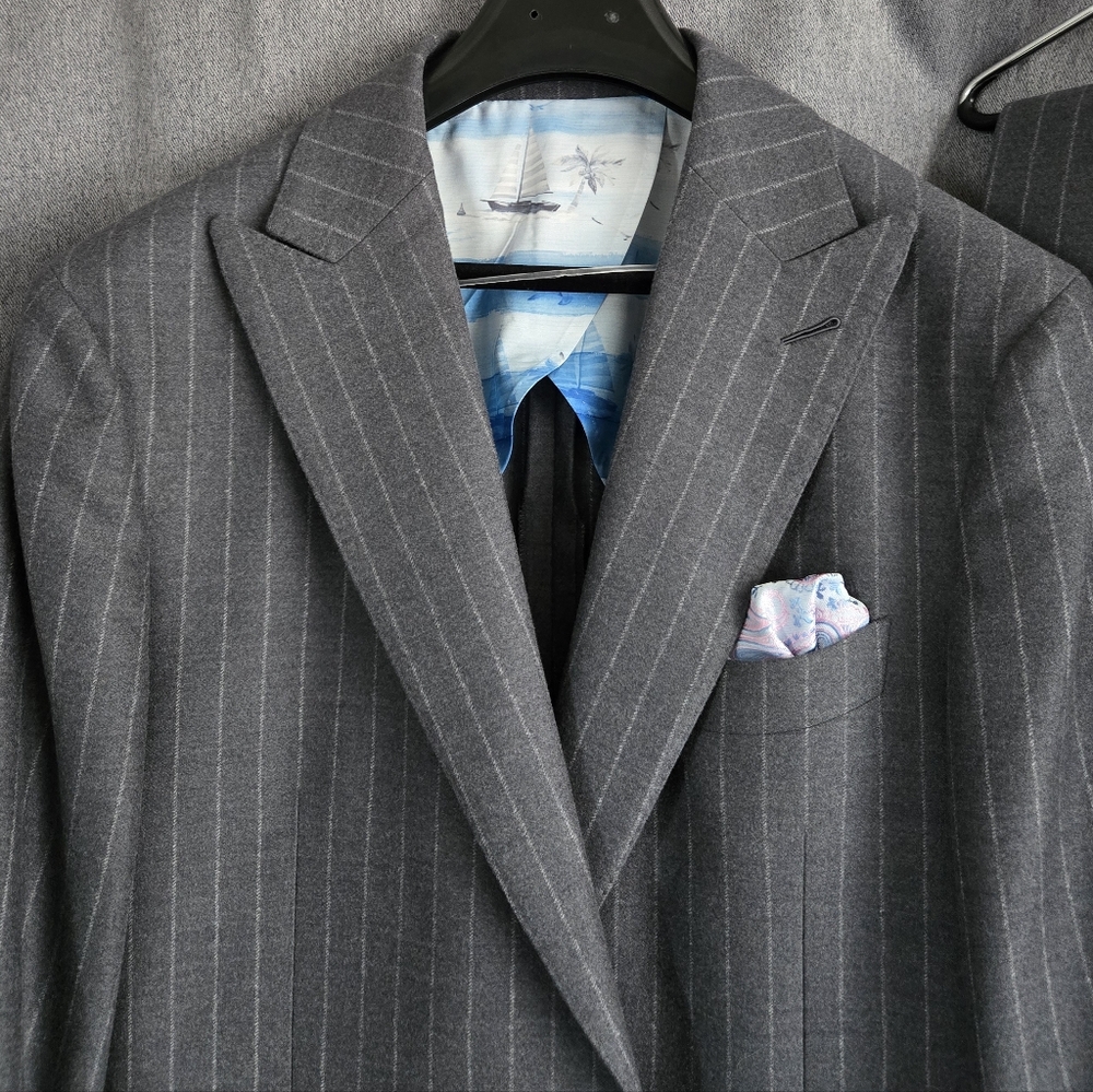 Flannel Pinstripe MTM Suit 42L